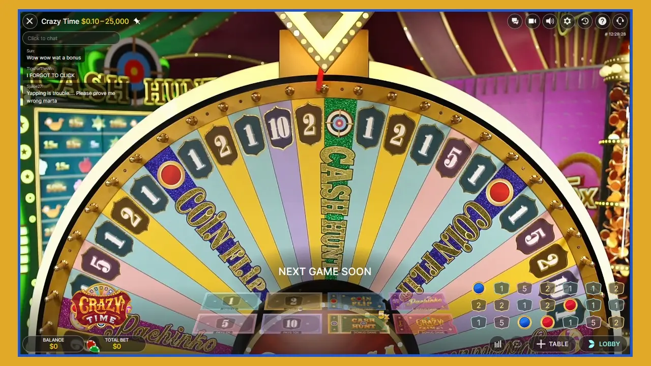 Comment commencer à gagner à la table Crazy Time ?